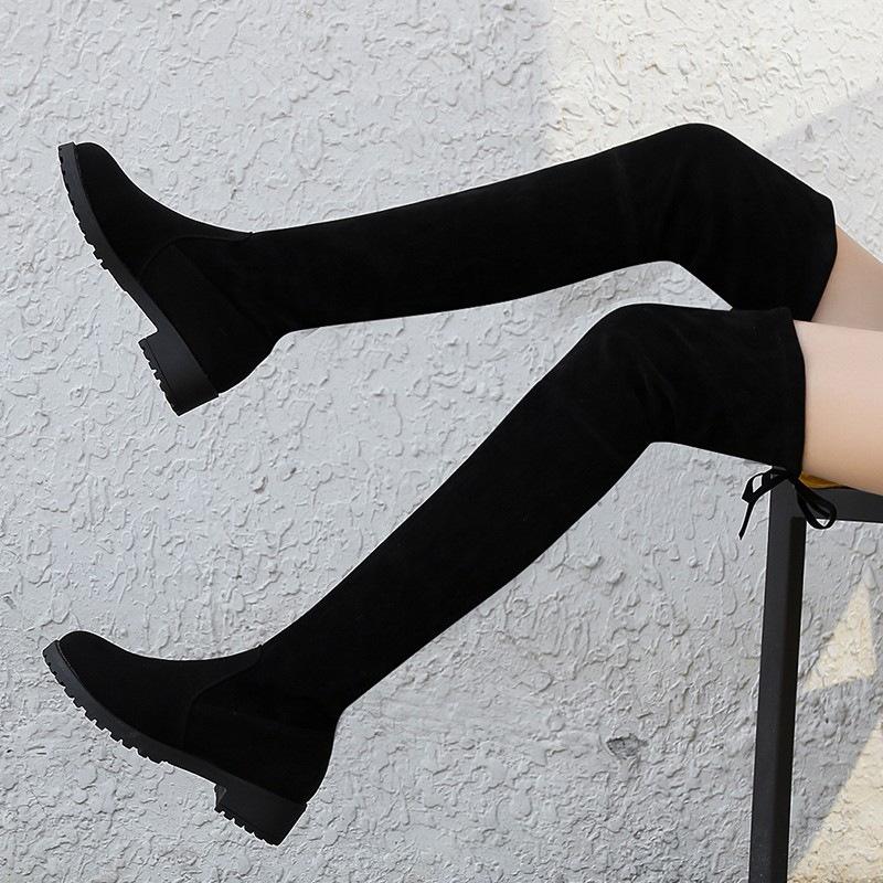 fabric thigh high boots