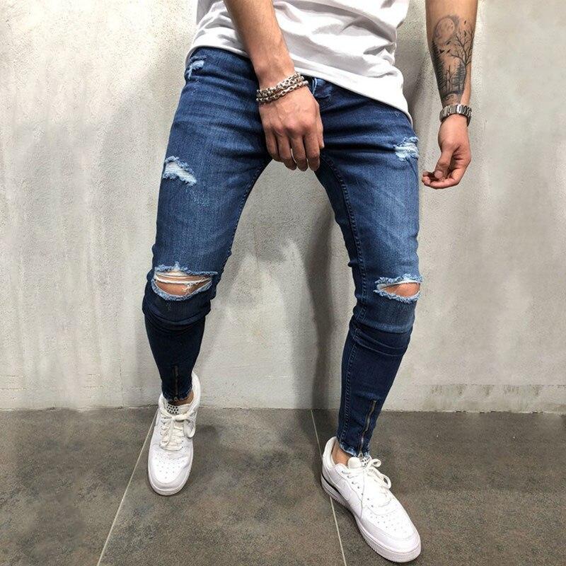 ripped knee joggers mens