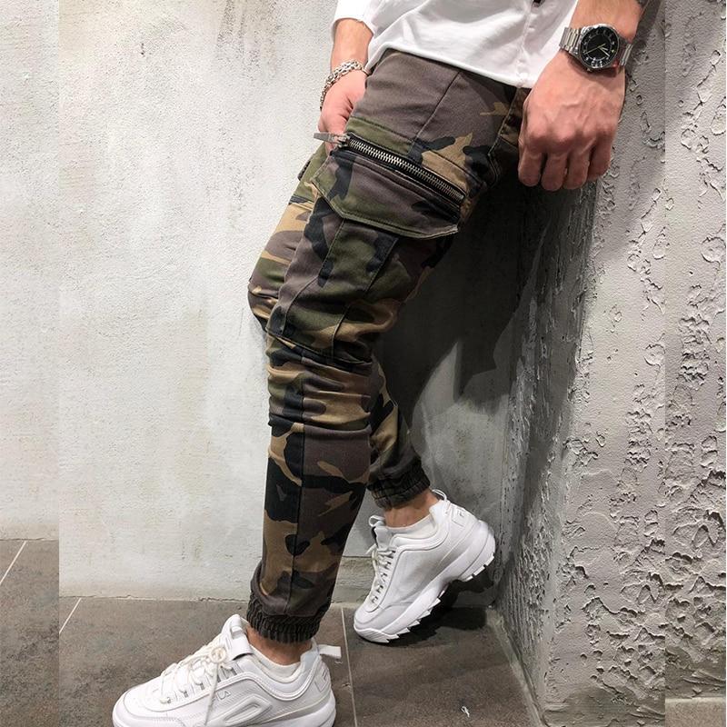 mens slim fit camo cargo pants