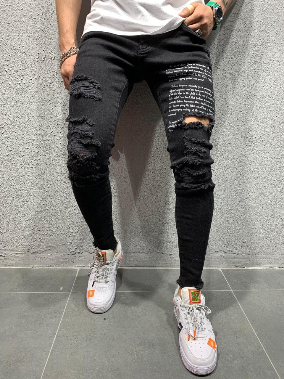 mens ripped distressed jeans