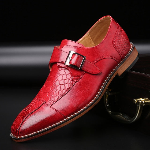 red formal shoes
