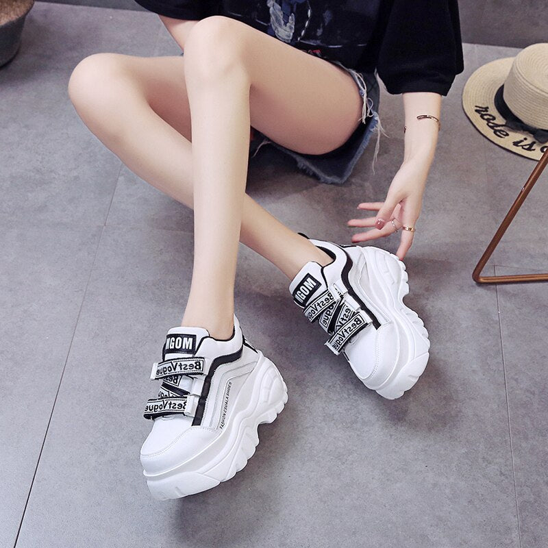 Women Fashion Patchwork Thick Bottom 