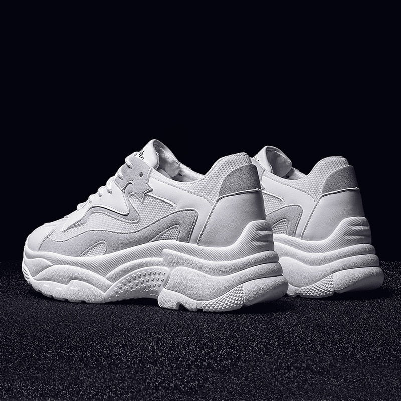 white chunky dad shoes