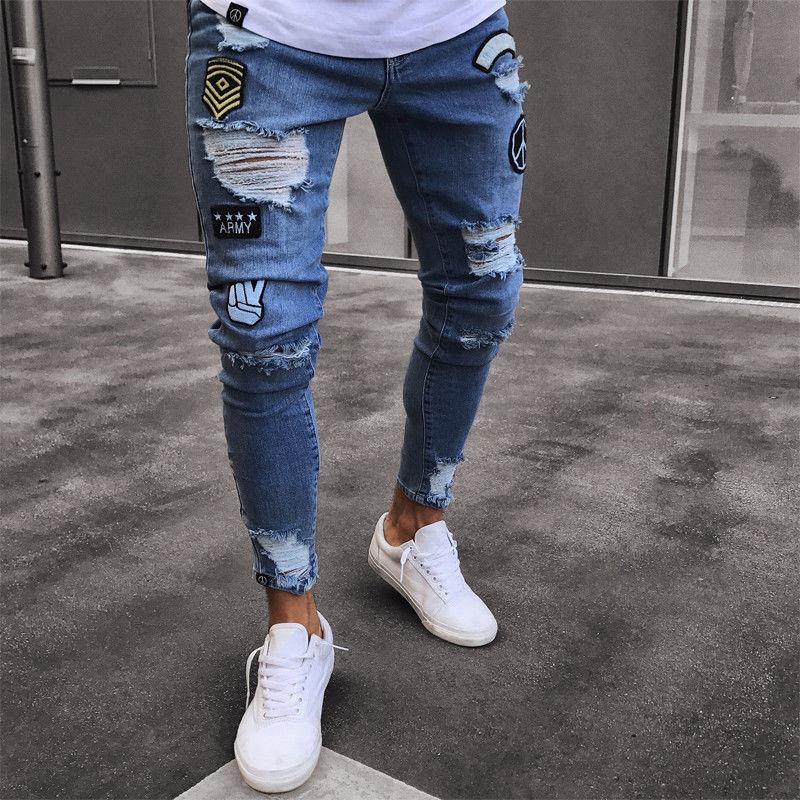 Dwelling raket aflivning New Fashion Mens Skinny Jeans Rip Slim Fit Stretch Denim Biker Jeans –  Kidenhouse