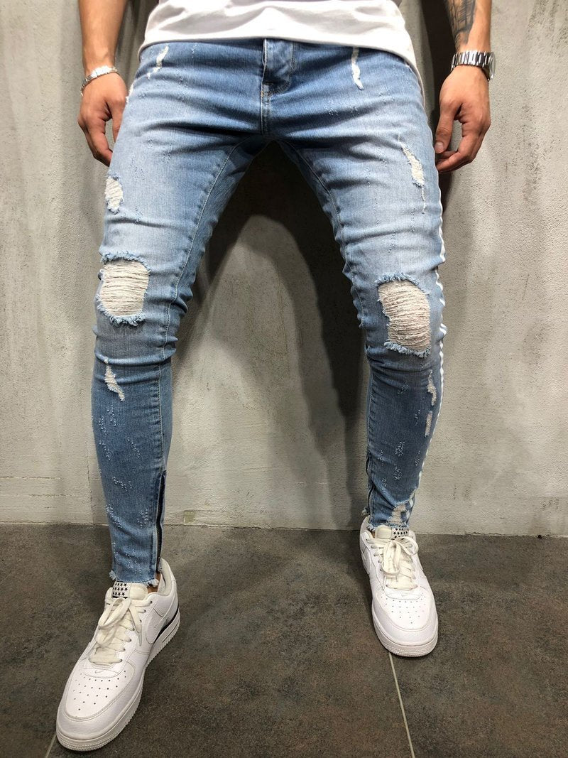 ripped ankle jeans mens