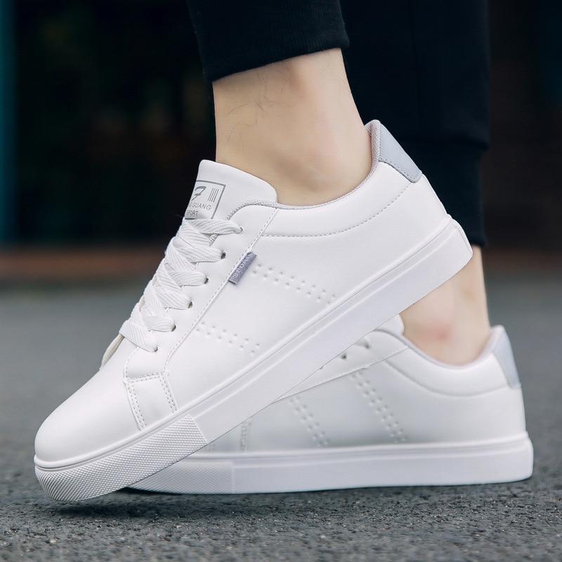 leather flat sneakers