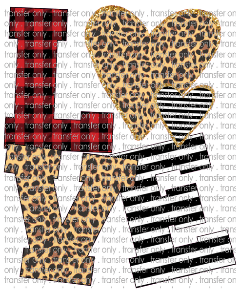 Leopard Print With Letter V Charm Heart Shaped Fuzzy Soft 