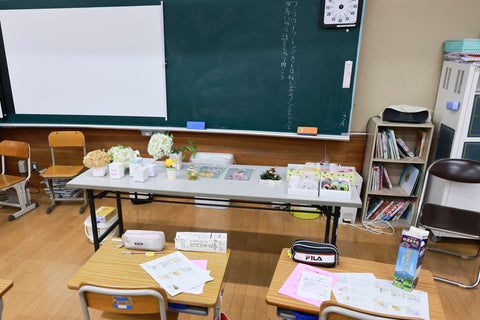 小学校クラブ・フラワーアレンジメント・花こころ/花と木の実cocochiya/ボランティア・長野県小布施町