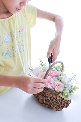 子供・小学生・プリザーブドフラワー教室・フラワーアレンジメント・花育・花と木の実cocochiya／長野・小布施