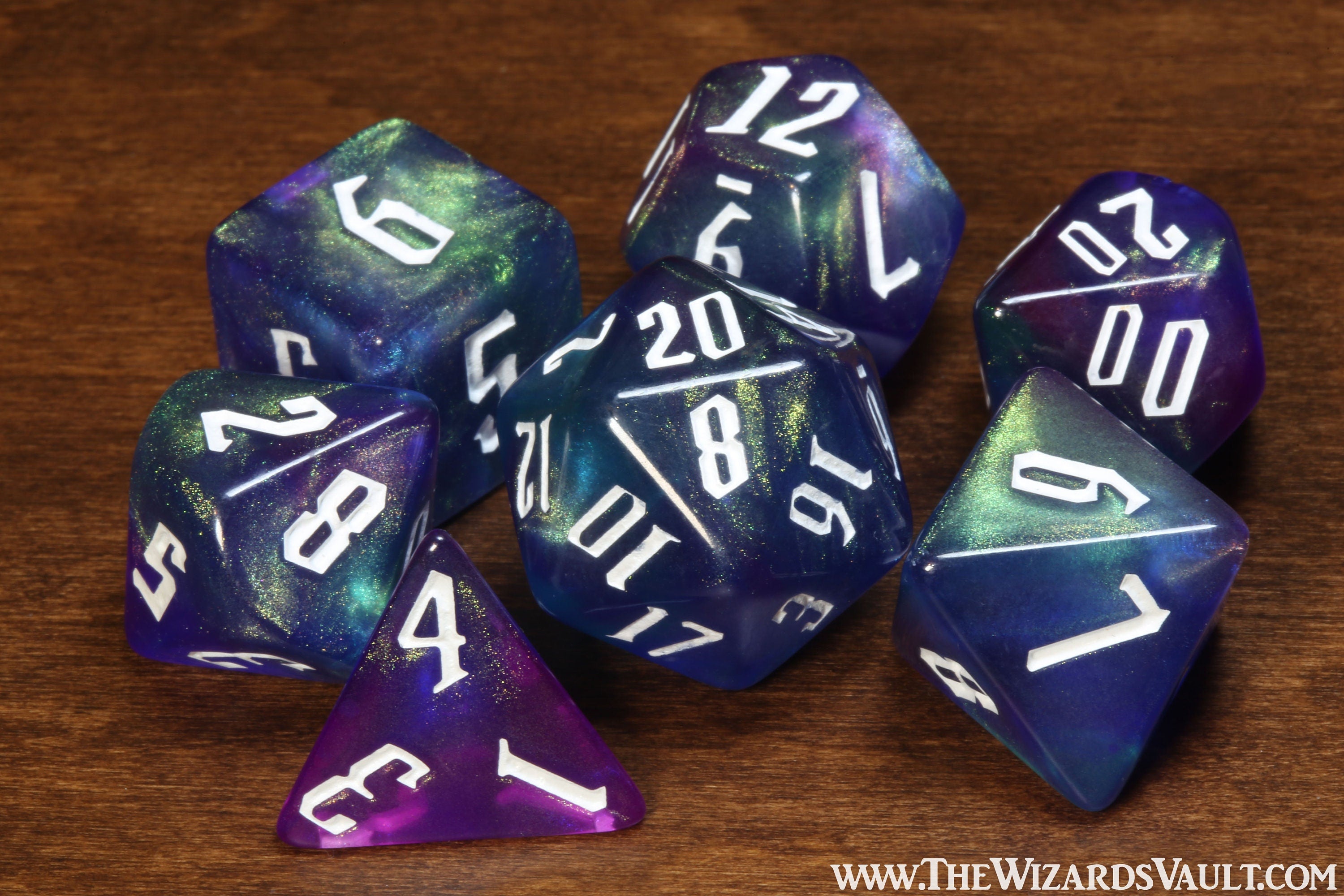  Galaxy DND Dice 7Pieces, Glitter Sparkle Cosmic Purple Blue  Mixed Polyhedral DND Dice for RPG MTG Table Game Dice : Toys & Games