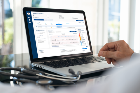 Doctor viewing patient file on Myant Health Clinical Portal
