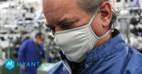 Myant workers wearing Myant Masks