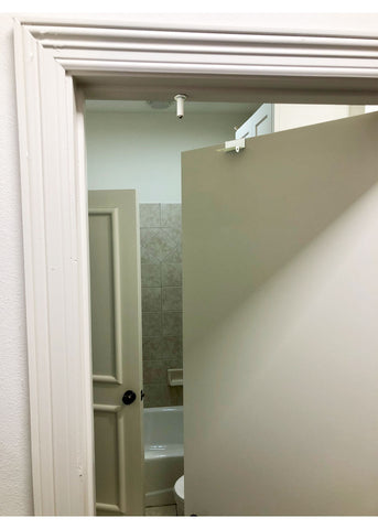 GlideLok installed on bathroom door