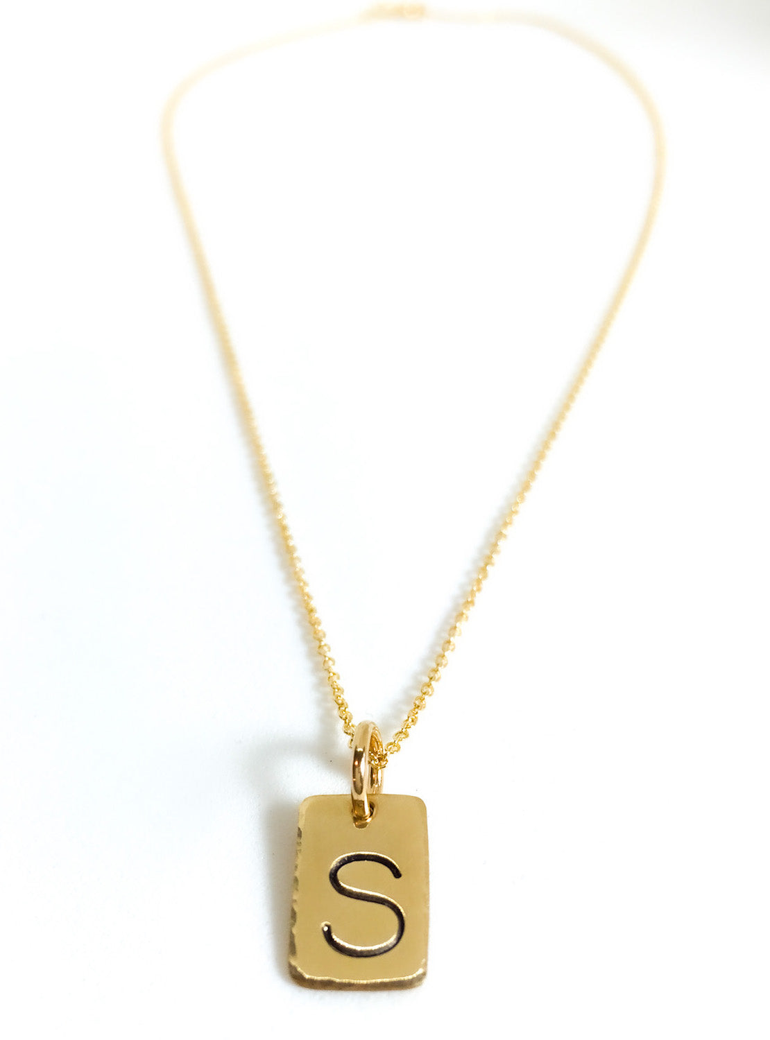 Rectangle Initial Necklace