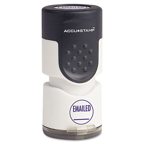 ACCUSTAMP® wholesale. Pre-inked Round Stamp, Emailed, 5-8" Dia, Blue. HSD Wholesale: Janitorial Supplies, Breakroom Supplies, Office Supplies.