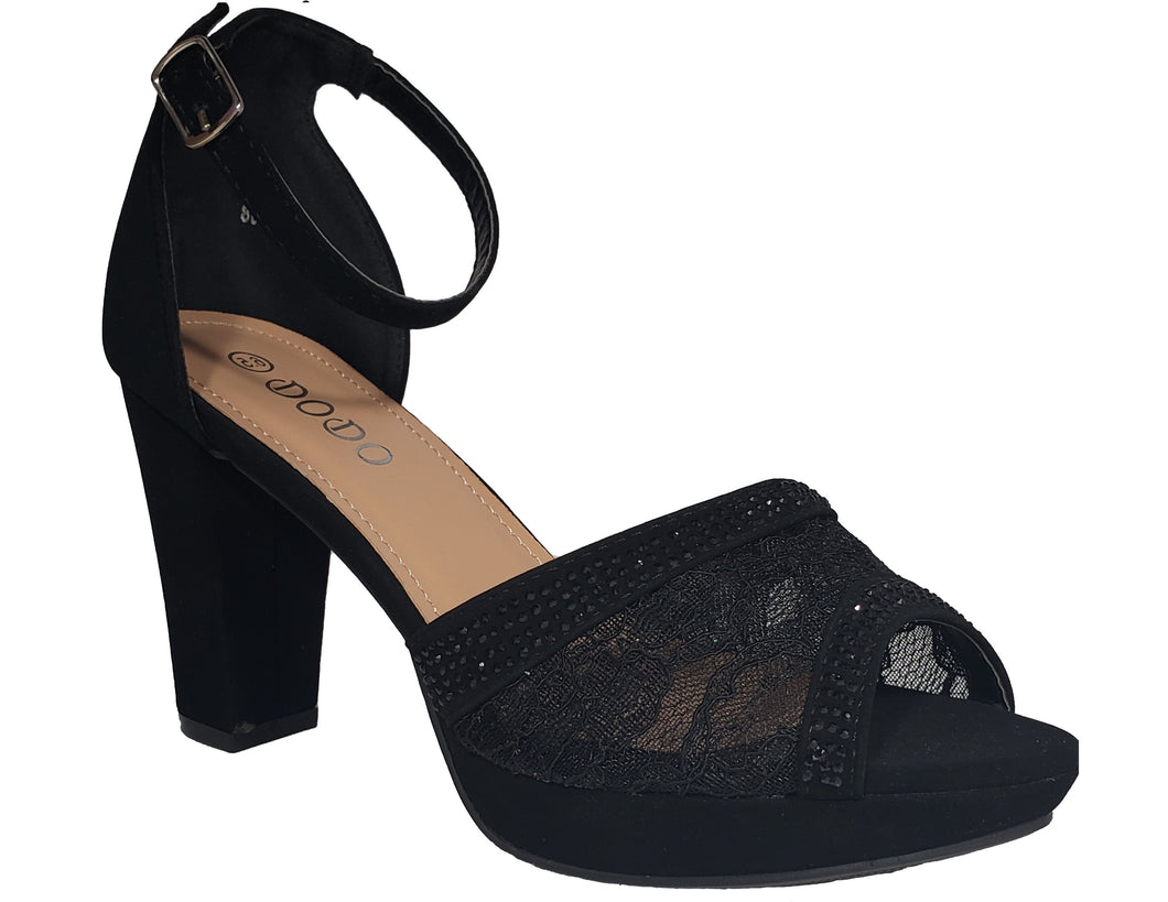 DODO 'H06-08' Heel Black – Pink Rose Shoes