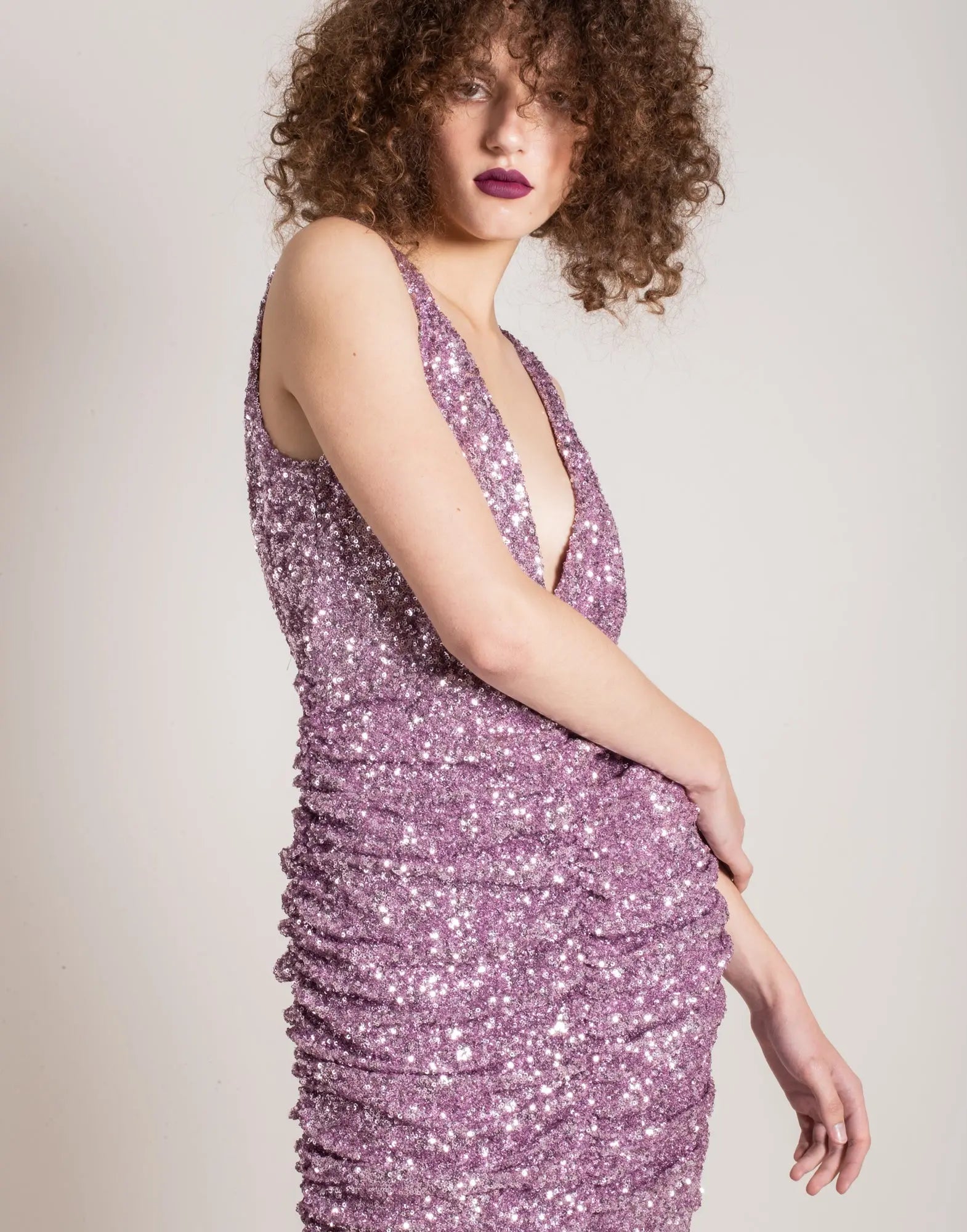 lilac sequin dress