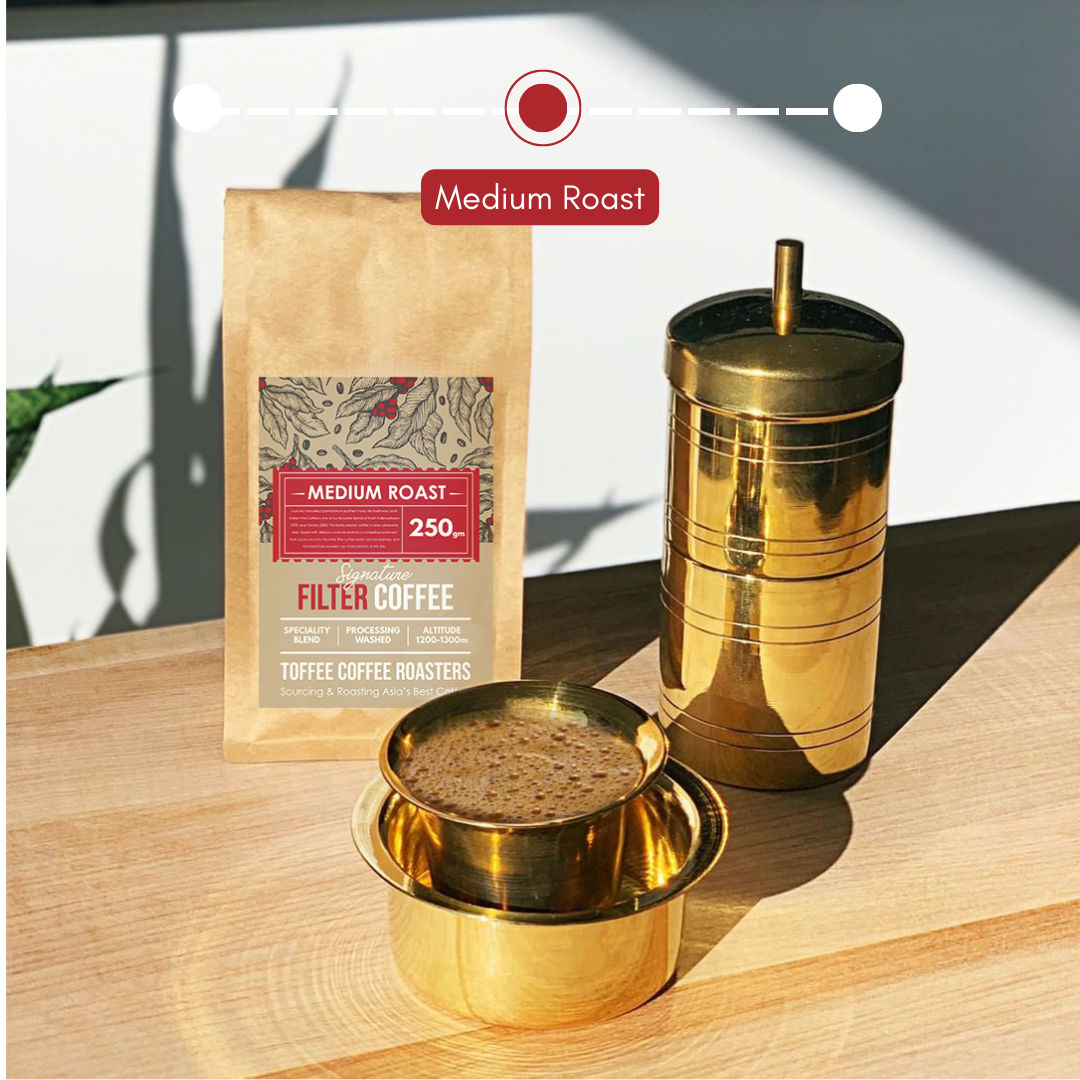 Urban Platter Brass South Indian Filter Coffee Experience Set (Filter,  Dabara Vati and 1 Spoon in Brushed Brass finish) – Urban Platter