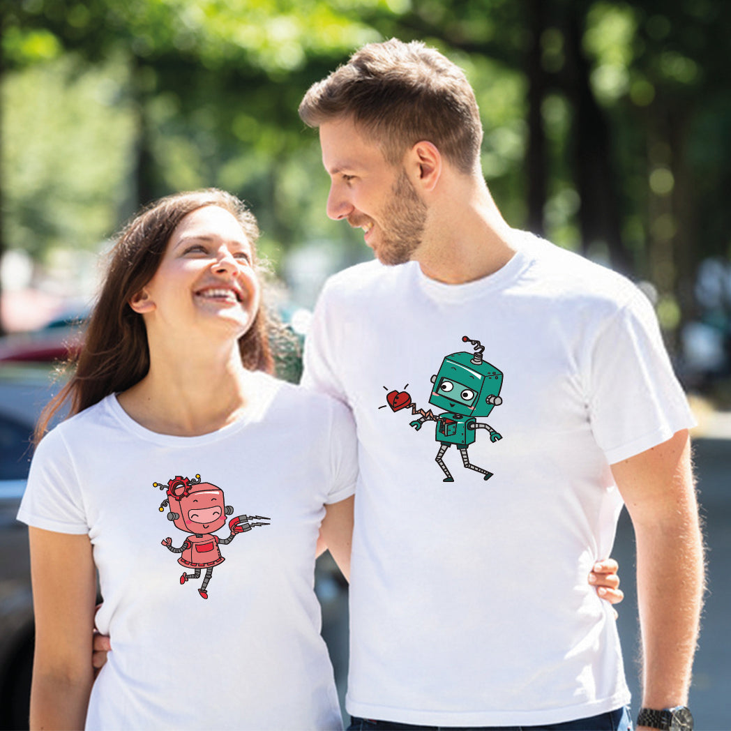 Camiseta estampada pareja T-shirt novios robot – Tu Estilo Boutique