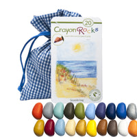 Crayon Rocks - 20 PIETRE COLORATE in un sacchetto a quadretti azzurro