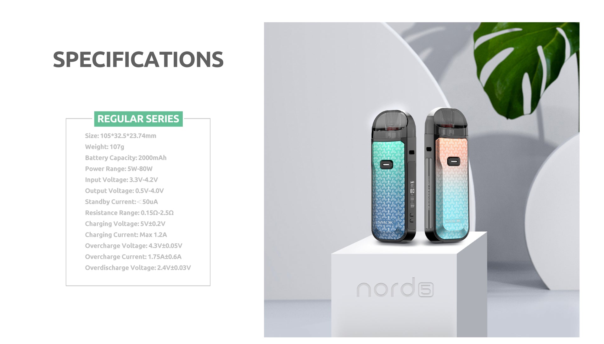 SMOK NORD 5 80W POD SYSTEM Vape Here Store