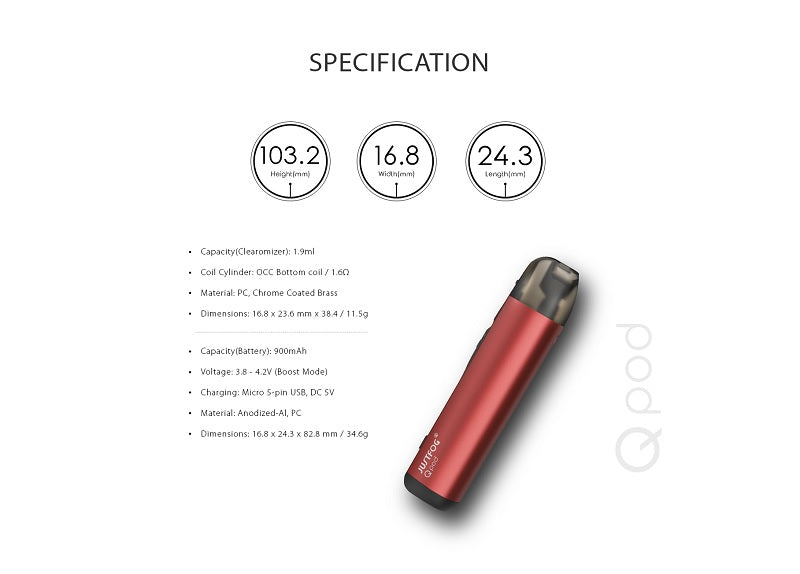 Justfog QPod Starter Kit 900mAh Dubai, Abu Dhabi UAE