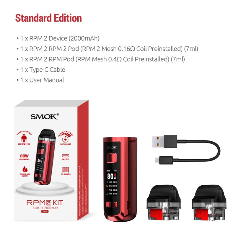 SMOK RPM 2 80W Pod Kit 2000mAh Abu Dhabi Dubai Ras Al Khaimah UAE, KSA Saudi Arabia