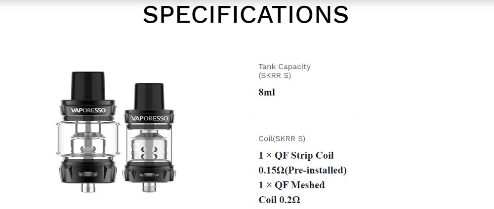 Vaporesso SKRR S Tank Sub Ohm 8ml Abu Dhabi Dubai UAE, KSA Saudi Arabia