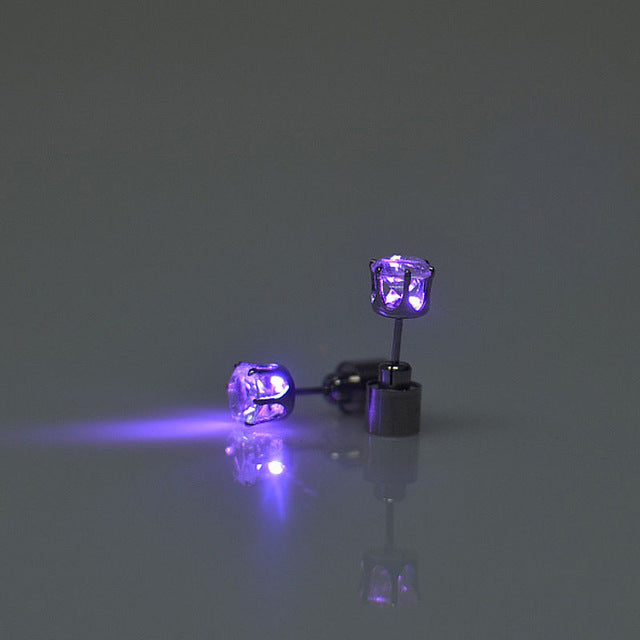 purple led earrings