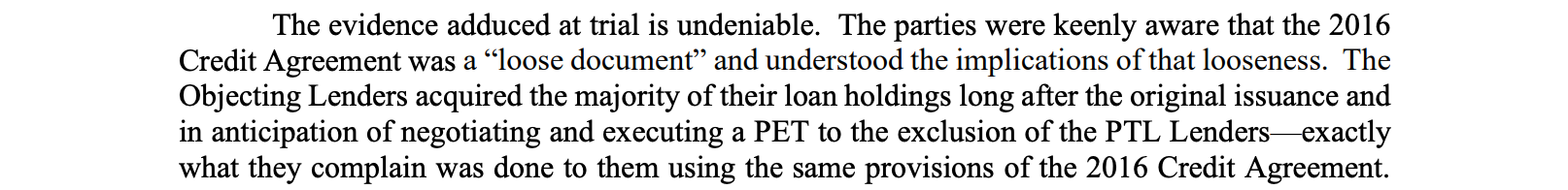 Good Faith and Fair Dealing - Adversary Proceeding Findings