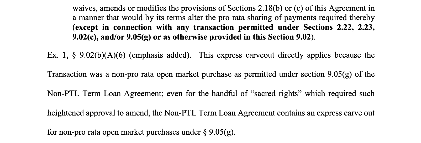 Section 9.02 Credit Agreement - Serta