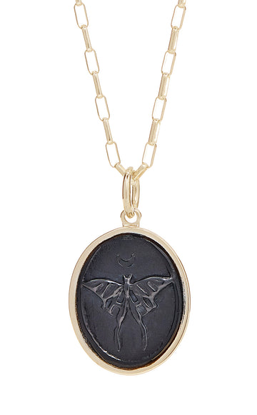 N48 FS Luna Moth Necklace by Tracy Jones - River's Edge Gallery