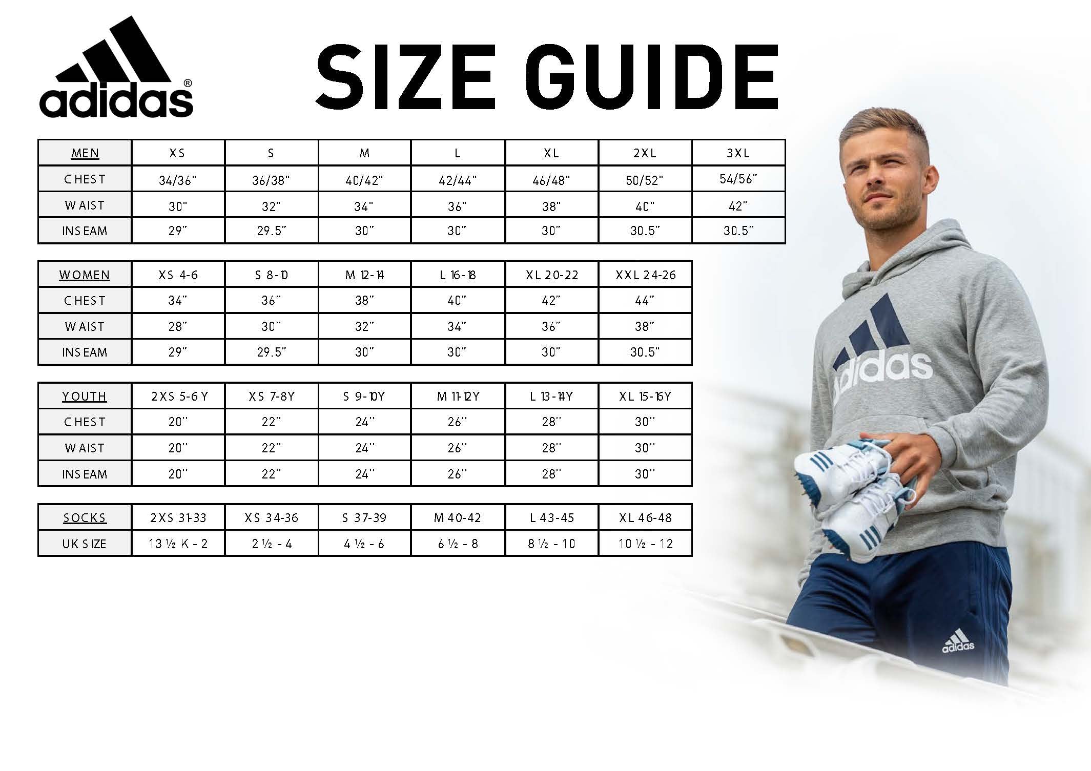 Adidas Size Chart Youth