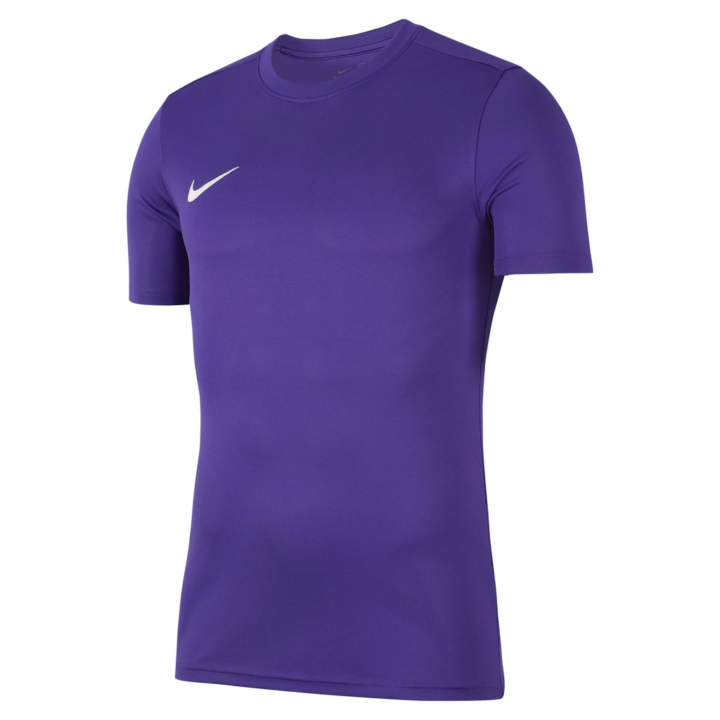 purple white nike shirt