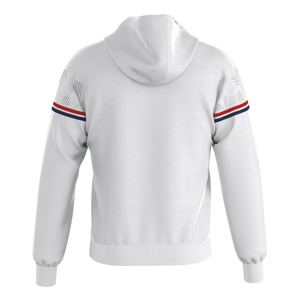 Errea Dragos Full-Zip Hooded Top (White/Red/Navy)