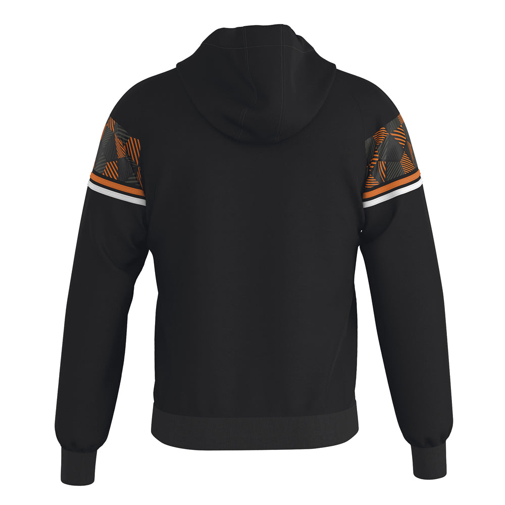 Errea Dragos Full-Zip Hooded Top (Black/Orange Fluo/White)