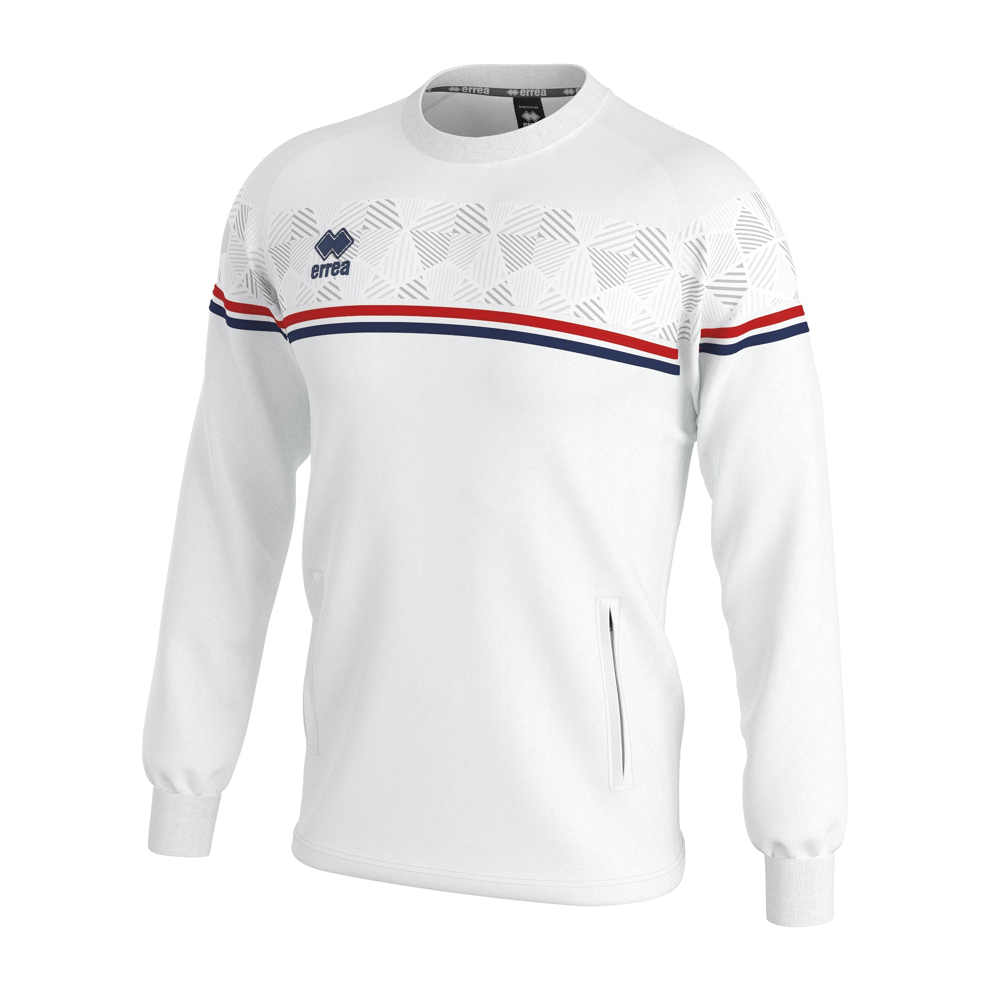 Errea Davis Crew Top (White/Red/Navy)