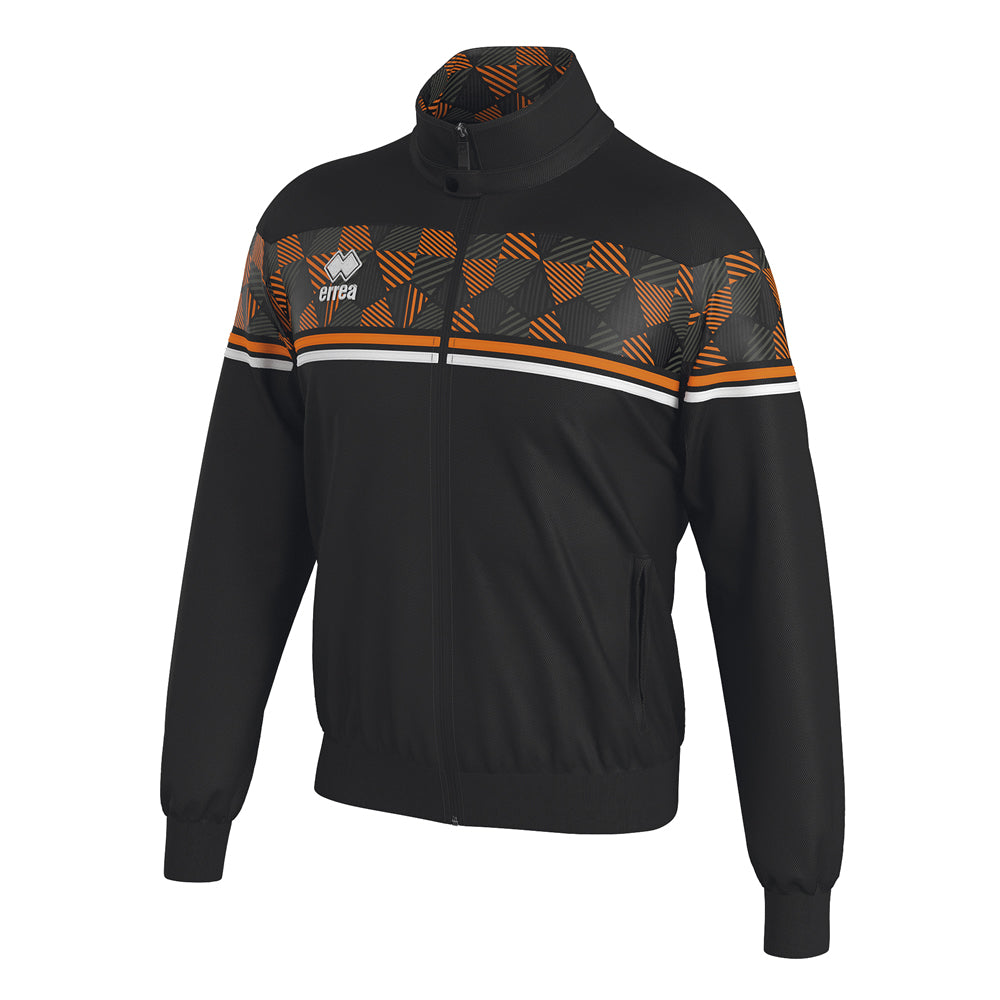 Errea Donovan Full-Zip Jacket (Black/Orange Fluo/White)