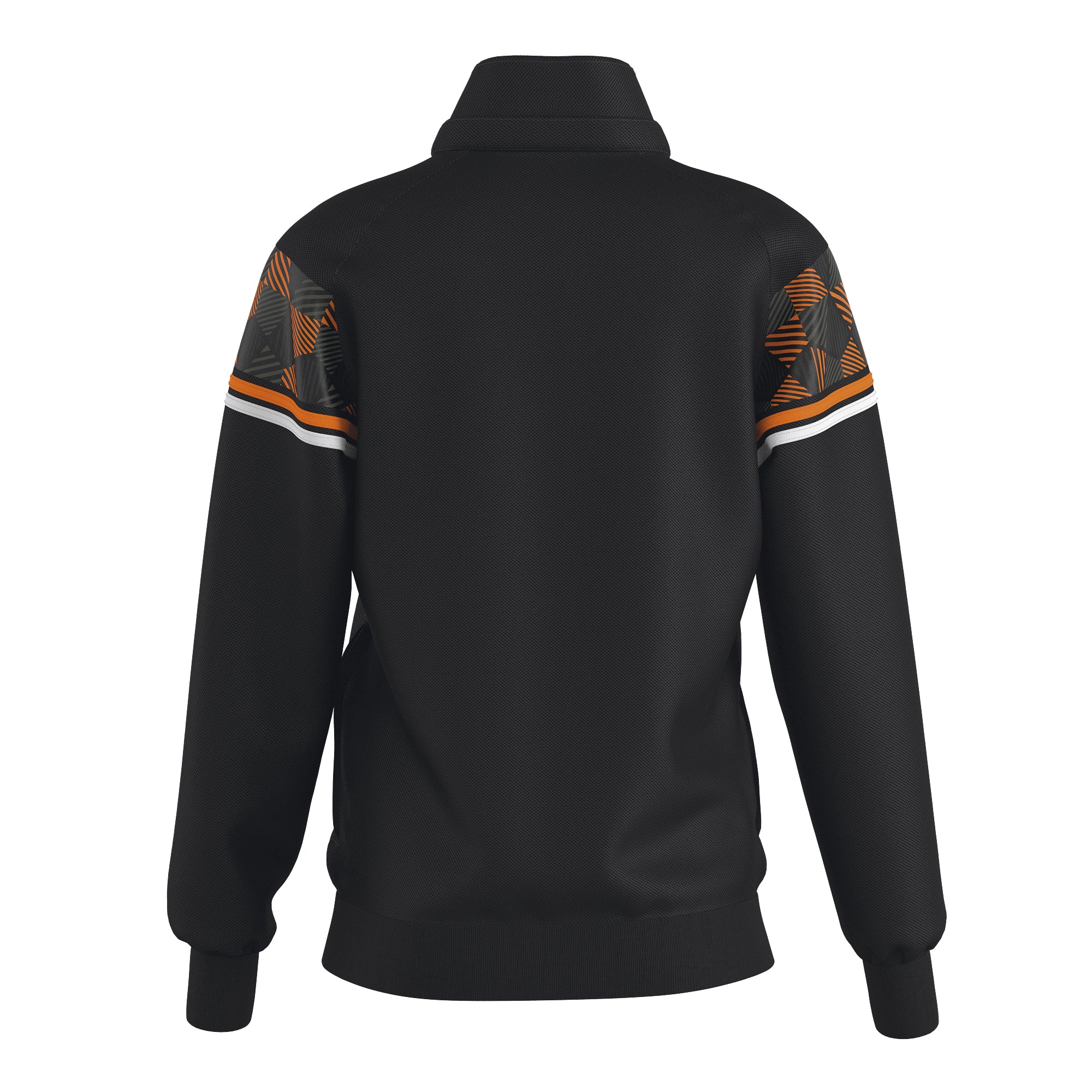 Errea Women's Diana Full-Zip Jacket (Black/Orange Fluo/White)