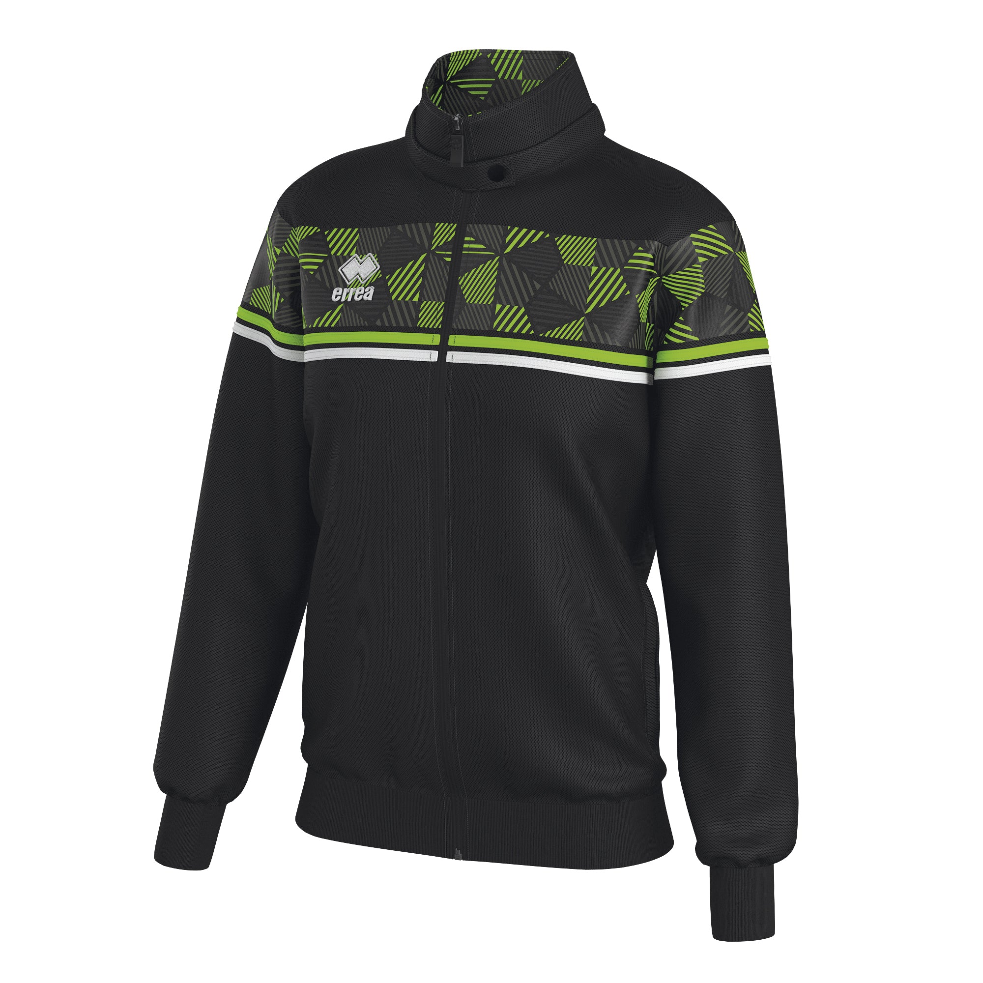 Errea Women's Diana Full-Zip Jacket (Black/Green Fluo/White)