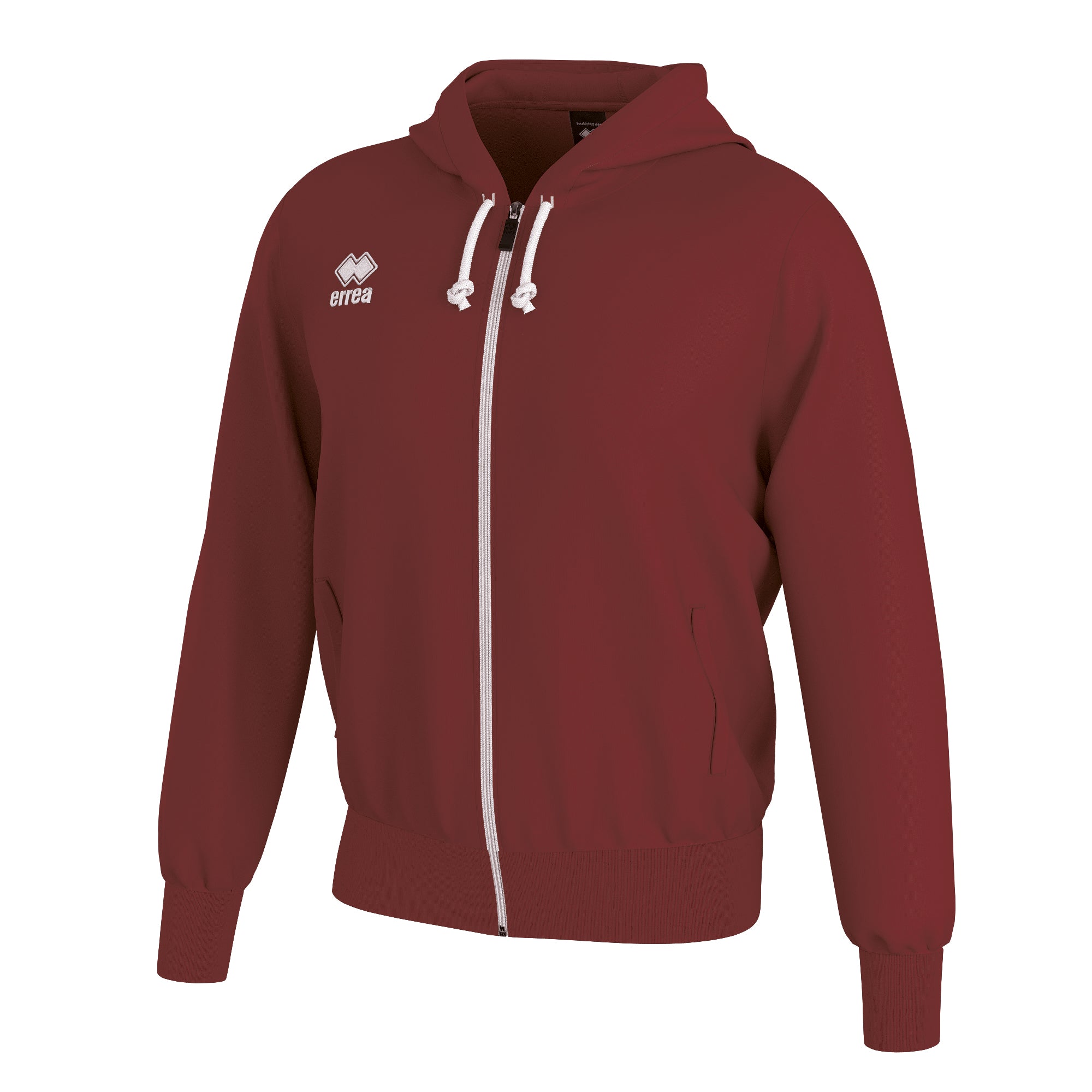 Errea Jacob Full Zip Hooded Top (Maroon)