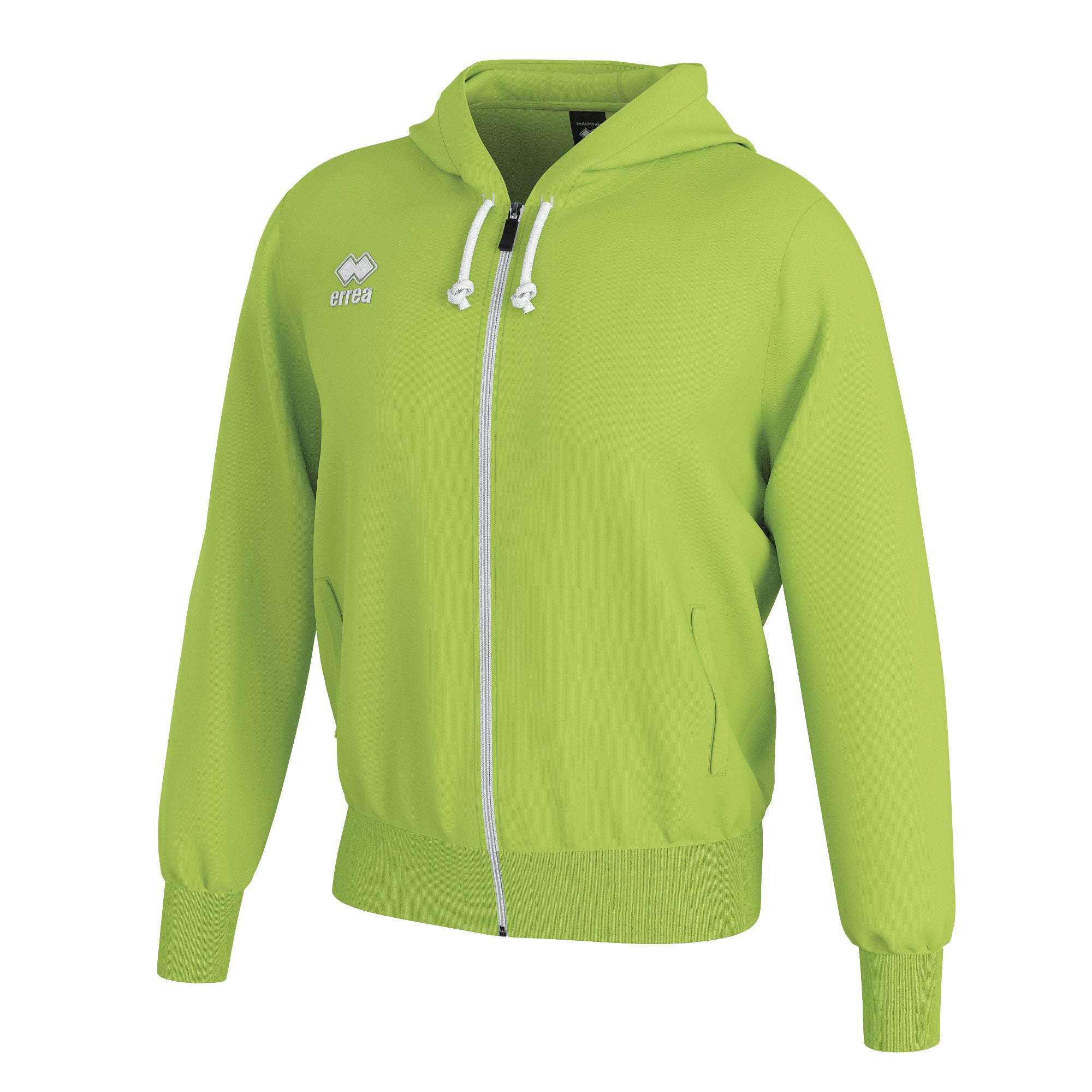 Errea Jacob Full Zip Hooded Top (Green Fluo)