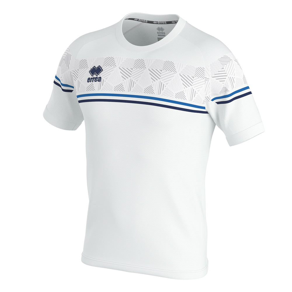 Errea Diamantis Short Sleeve Shirt (White/Blue/Navy)