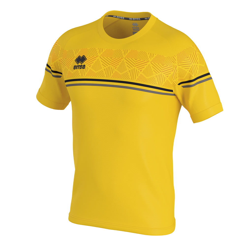 Errea Diamantis Short Sleeve Shirt (Yellow/Black/Anthracite)