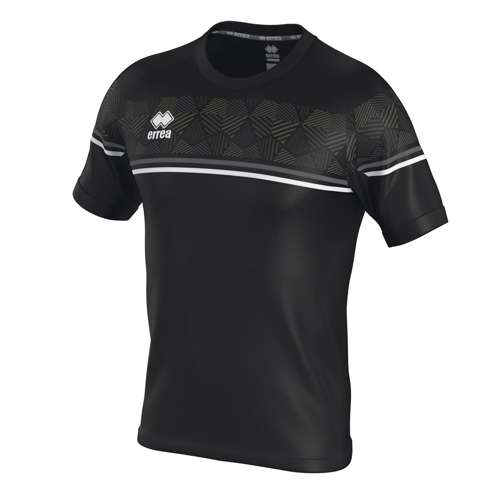 Errea Diamantis Short Sleeve Shirt (Black/Anthracite/White)