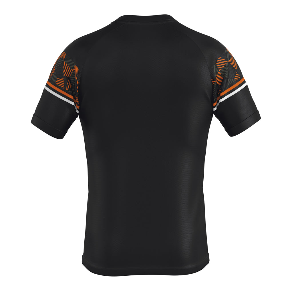 Errea Diamantis Short Sleeve Shirt (Black/Orange Fluo/White)