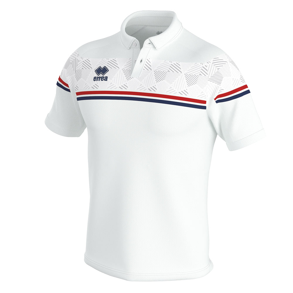 Errea Dominic Polo Shirt (White/Red/Navy)