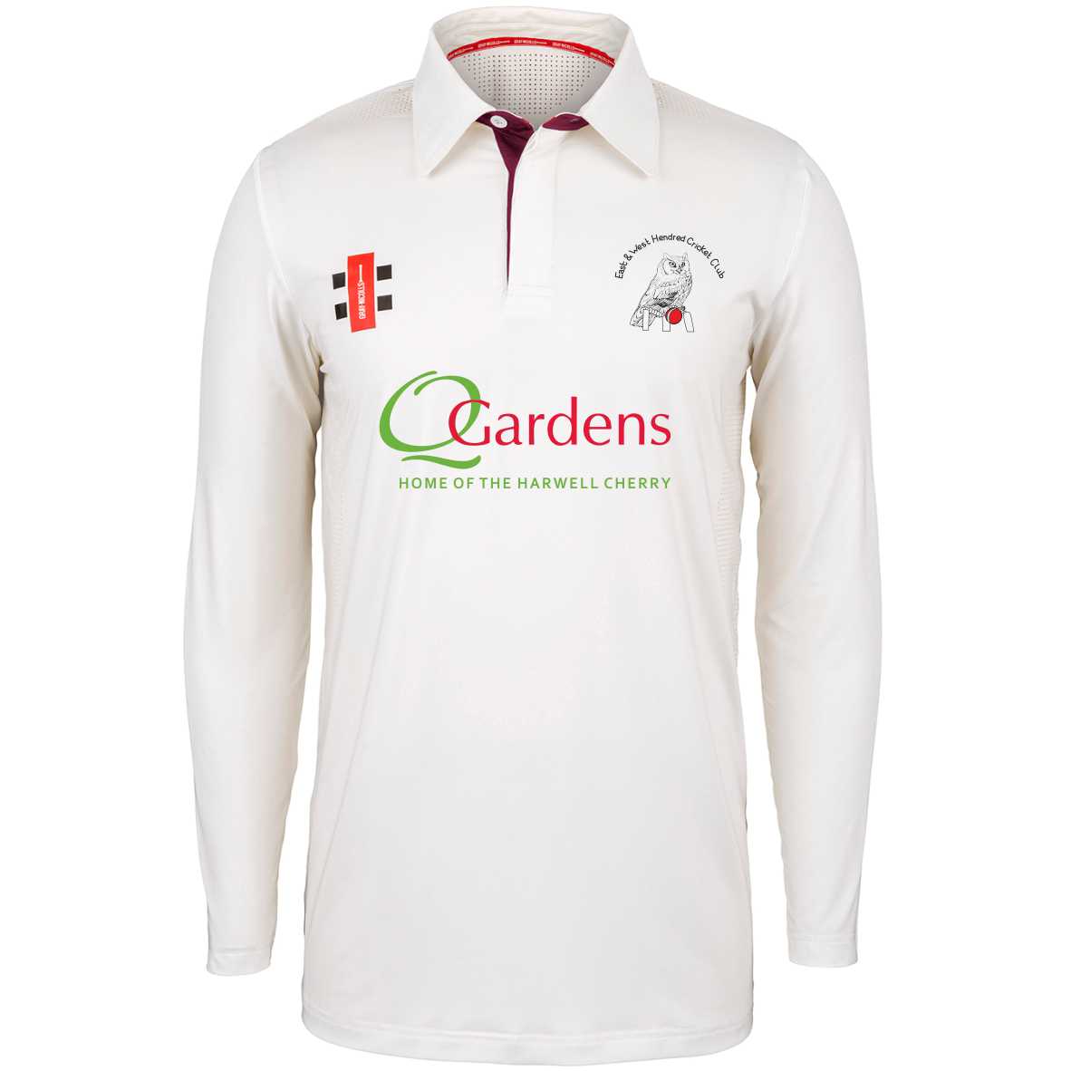 E&WHCC Pro Performance LS Shirt (Ivory/Maroon)