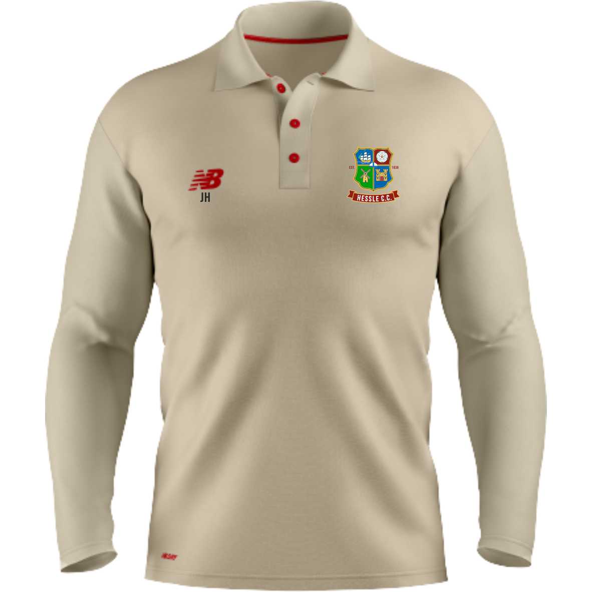 Hessle CC New Balance LS Cricket Shirt (Angora)