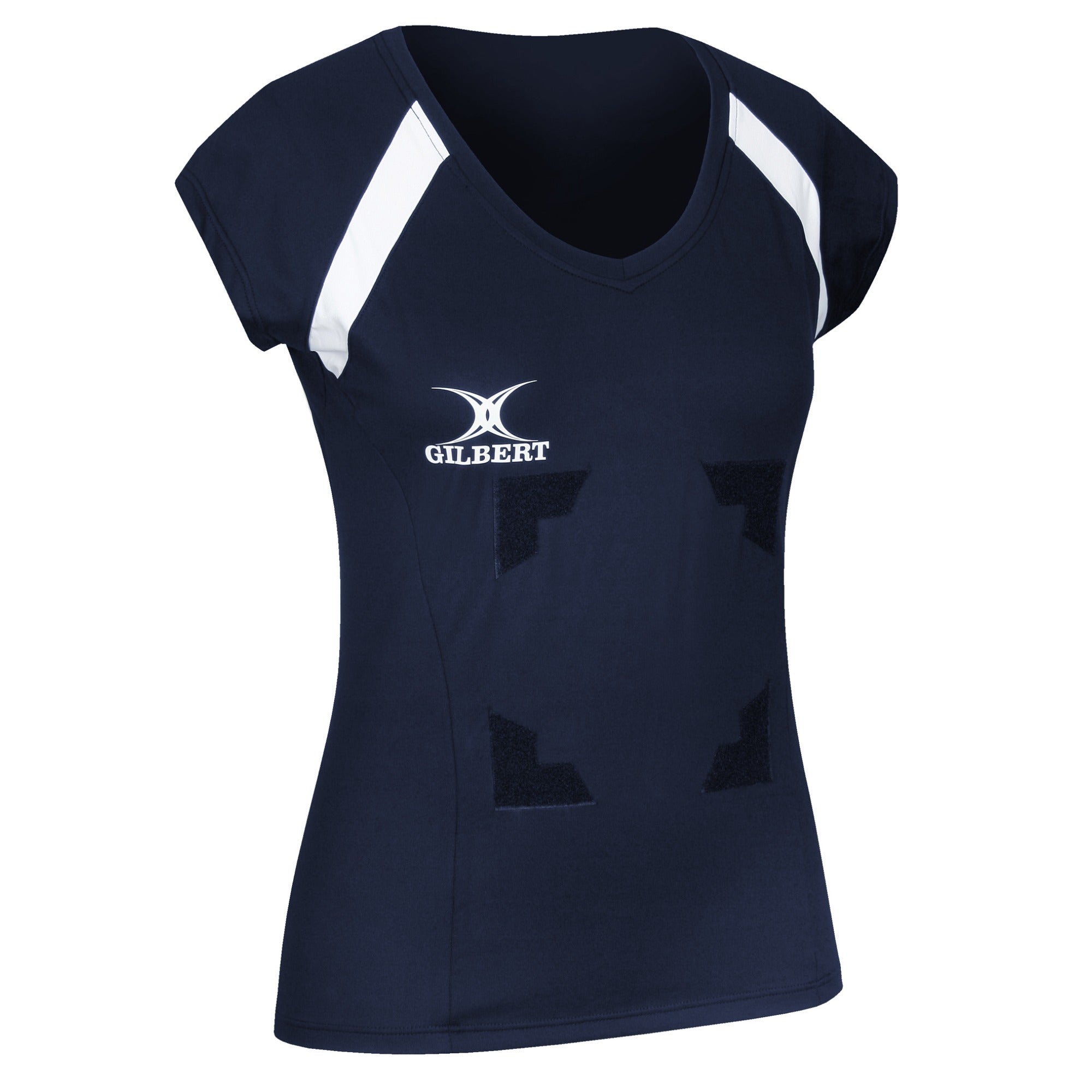 Gilbert Helix II Netball Match Top With Hook & Loop (Navy)